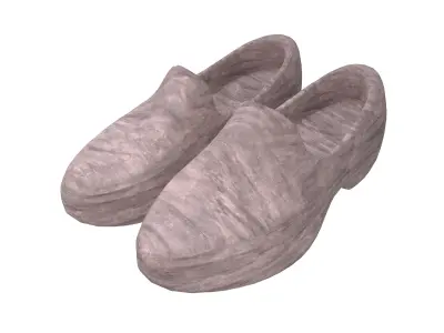 Wood Shoe v1 002 Low-poly 3D model