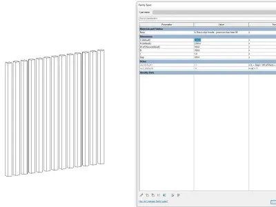 Segmented Wall - Full Parametric Revit Family 3D model