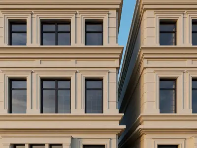 Classical architectural facade 3D model purchase