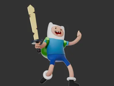 Finn Stylized 3D Character Model Cartoon Style Low-poly 3D model