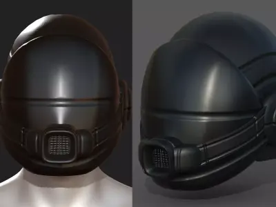 Gas mask helmet scifi fantasy armor hats military Low-poly  Low-poly 3D model