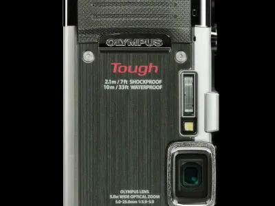 Olympus Stylus Tough TG-830 Silver rugged proof digital camera Low-poly 3D model