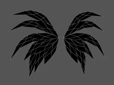 Low Poly Wings v4 001 Low-poly 3D model