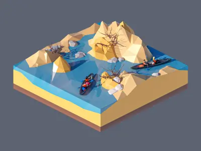 land 55A Low-poly 3D model