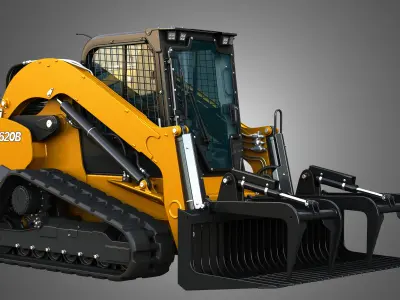 TV620B Compact Track Loader - Rock Grapple 3D model