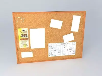 Cork Pin board  Low-poly 3D model