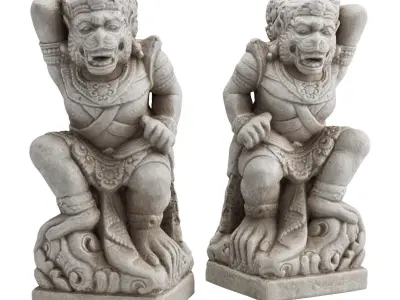 Asian Monkey god sculpture 3D model