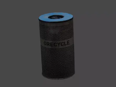 Rusty Recycle Trash Can Bin 3D model