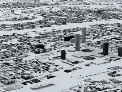 Lyon Streets and Buildings 3D model