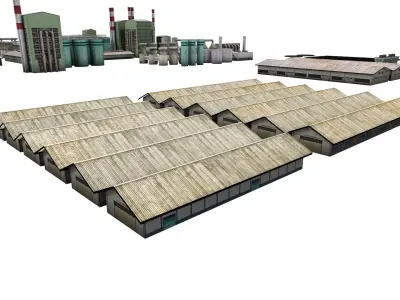 factory land - RAPP factory - factory area - Industrial Low-poly 3D model