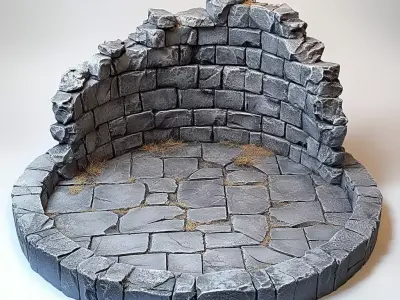 Stone Circle Ruins diorama 3D model