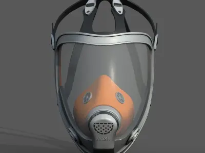 Gas mask helmet 3d model military combat fantasy  Low-poly 3D model 3