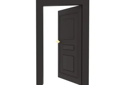 Wooden Door Low-poly 3D model