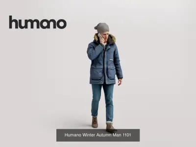 Humano 5-Pack - WINTER AUTUMN PEOPLE - 5x 3D models C