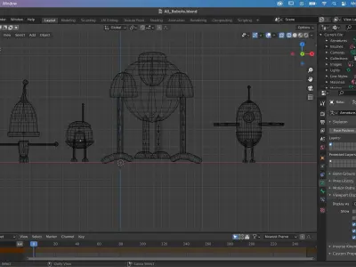Robots Low-poly Rigged and textured Low-poly 3D model