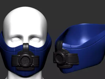 gas mask helmet scifi ver 3 sculpt 3d printable  3D model
