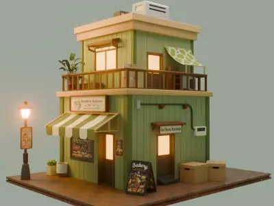 3D Model Lowpoly House - Stylized Free low-poly 3D model