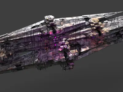 Deep Sea Sci fi whale Rig structure exterior 1 3D model