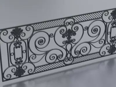 Balcony railing Low-poly 3D model