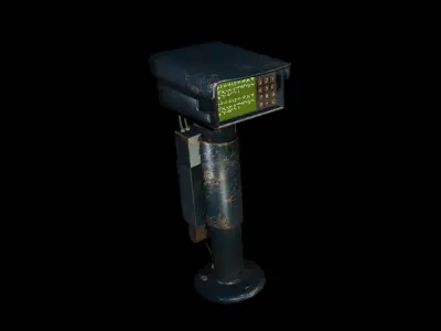 Cyberpunk Infoterminal Low-poly 3D model