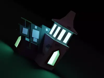 Spooky Haunted House Low-poly 3D model
