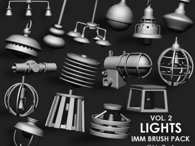 Lights IMM Brush Pack 16 in One Vol 2 3D model