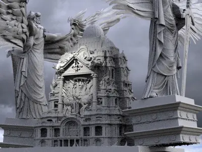 Tower in heaven Angels abode 3D model