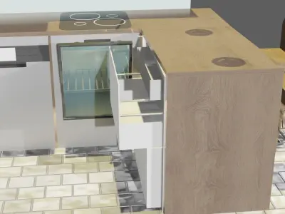 Kuchania refrigerator with glass door Low-poly 3D model
