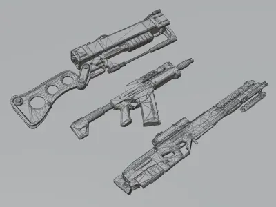Sci-Fi Gun Pack - Production Ready 3D model