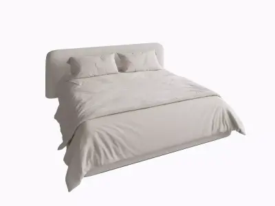 Modern Minimalist Fabric Bed 3D model