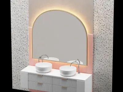 Bathrooms in light colors 3D model