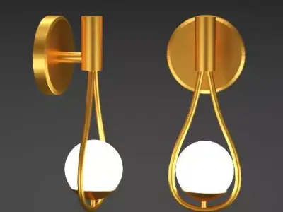 Nordic Glass Ball Chandelier Low-poly 3D model