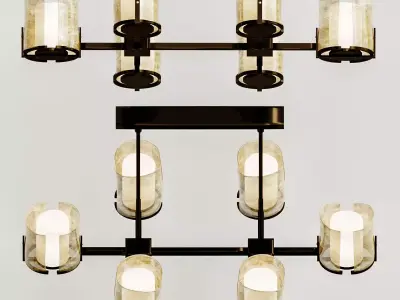 Feiss Aris 6 Light Roman Bronze Billiard Chandelier 3D model