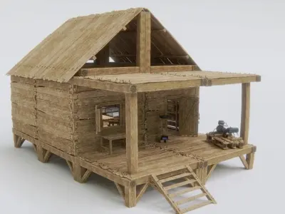 Survival Modular Building Parts Pack Low-poly 3D model