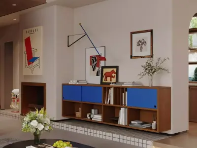 ndustrial Living Interior scene 3D model