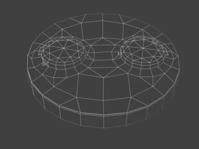 Sewer concrete block with two holes in it Low-poly 3D model