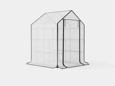 Walk in green house Low-poly 3D model