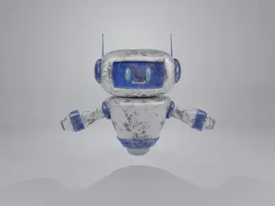 Blue Robobot BR-02 Low-poly 3D model