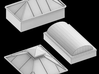 Glass roof Low-poly 3D model