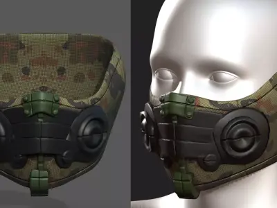 Gas mask respirator scifi futuristic 3d  Low-poly 3D model