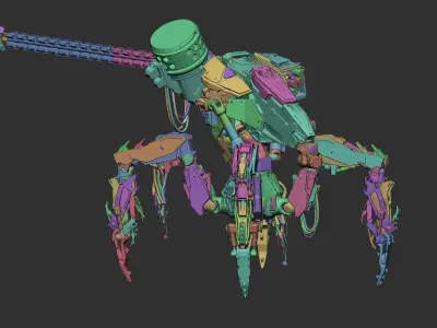 Sci-fi Bot Low-poly 3D model
