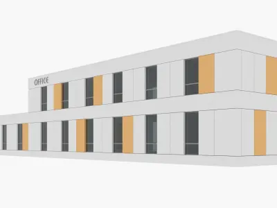 office yellow Low-poly 3D model