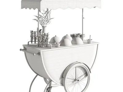 Gelato cart 2 orange 3D model