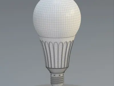 Energy Saver carved round bulb Low-poly 3D model