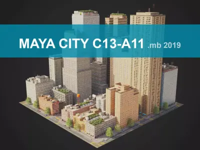 City District C13-A11 MAYA Low-poly 3D model