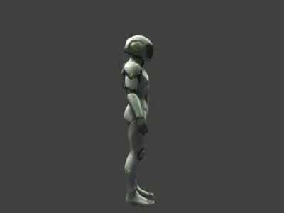 Rigged And Animated Sci-fi Character Low-poly 3D model