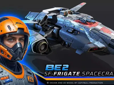 Frigate BE2 Spacecraft Low-poly 3D model