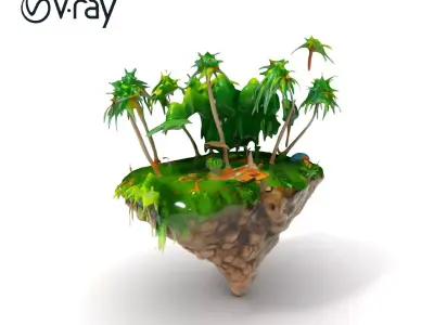Tropical Island Paradise model pack Low-poly 3D model
