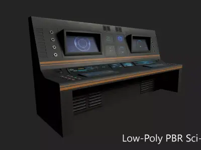SciFi Terminal Low-poly 3D model