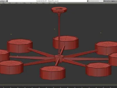 Linus Starburst Chandelier low poly 3d model Low-poly 3D model